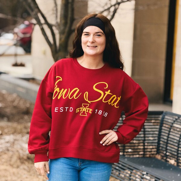 Pressbox Women's Iowa State Cardinal Oversized Crewneck